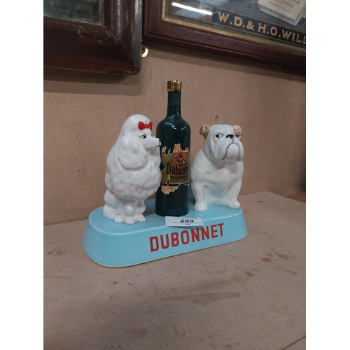 299 - Dubonnet ceramic advertising model of Poodle and Bulldog by Beswick. {18 cm H x 19 cm W x 10 cm D}.