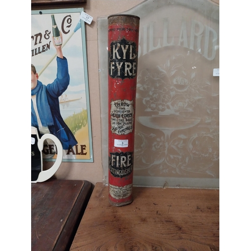 3 - Tin Kyl Fire extinguisher. {50 cm H x 8 cm Dia.}.