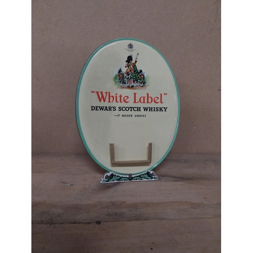 305 - Dewar's White Label Whiskey cardboard advertising table calendar. {23 cm H  x 17 cm W].