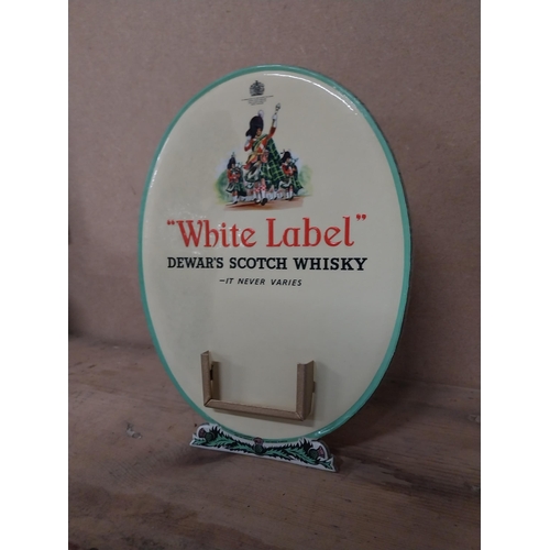 305 - Dewar's White Label Whiskey cardboard advertising table calendar. {23 cm H  x 17 cm W].