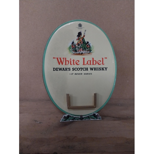 305 - Dewar's White Label Whiskey cardboard advertising table calendar. {23 cm H  x 17 cm W].