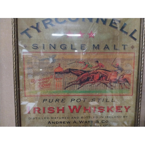 315 - The Tyrconnell Single Malt framed advertising print. {32 cm H x 26 cm W}.