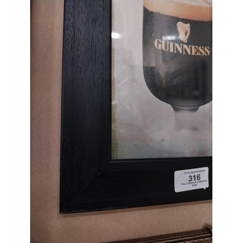 316 - Cold Guinness You like it we stock it framed advertising showcard {38 cm H x 29 cm W}.