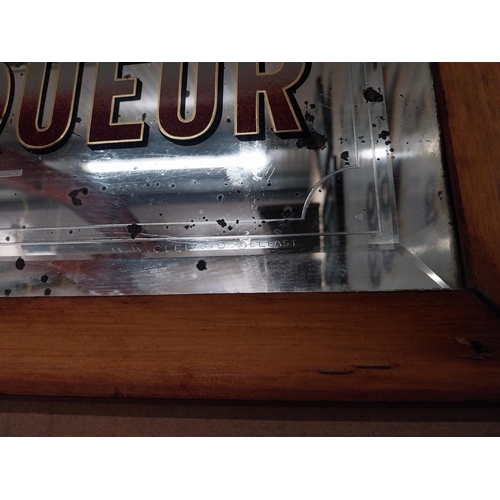 317 - Early 1900's Dunville's Three Crown Special Liqueur framed advertising mirror. {50 cm H x 69 cm W}