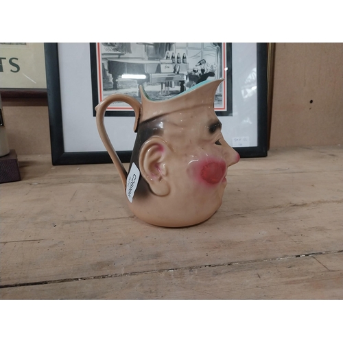 323 - Ceramic Toby Jug. {15 cm H x 11 cm W x 15 cm D}.