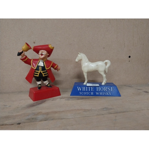 325 - White Horse Scotch Whiskey advertising figure  and Town Crier figure.{15 cm H x 8 cm Dia.] and {15 c... 