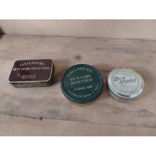 334 - Eight tin plate tobacco advertising tins � Gallaher�s etc.