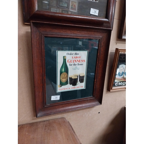 35 - Order this Large Guinness For The Home framed advertisement. { 38cm H X 33cm W }.