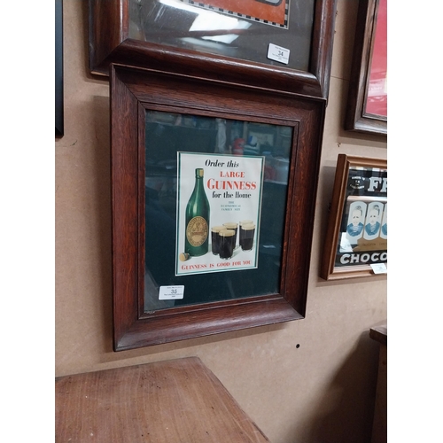 35 - Order this Large Guinness For The Home framed advertisement. { 38cm H X 33cm W }.