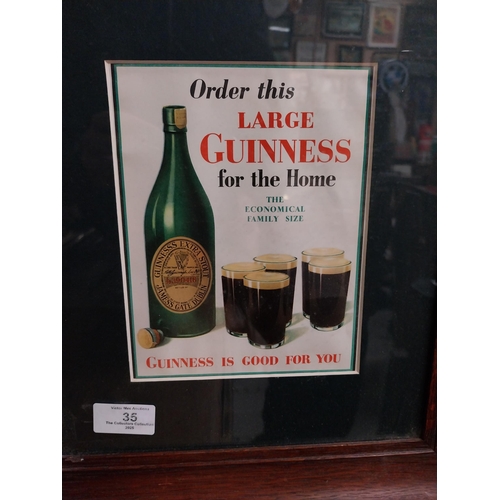 35 - Order this Large Guinness For The Home framed advertisement. { 38cm H X 33cm W }.