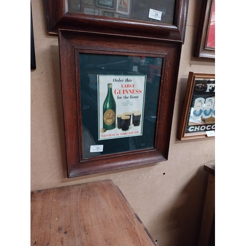 35 - Order this Large Guinness For The Home framed advertisement. { 38cm H X 33cm W }.