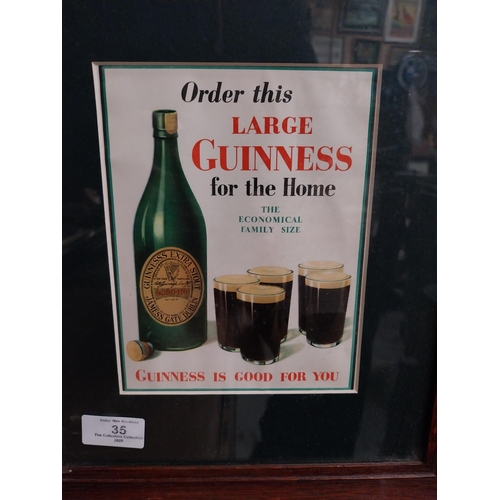 35 - Order this Large Guinness For The Home framed advertisement. { 38cm H X 33cm W }.