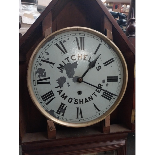 353 - Rare early 20th C. Mitchell's Tam O'Shanter Flake Tobaccos advertising clock with central mirrored p... 