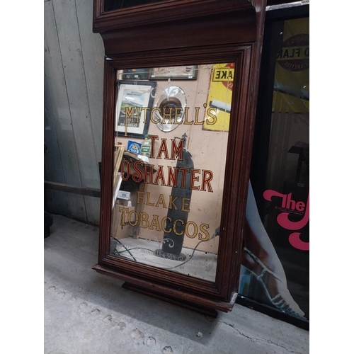 353 - Rare early 20th C. Mitchell's Tam O'Shanter Flake Tobaccos advertising clock with central mirrored p... 