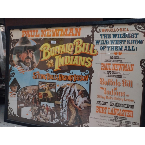 355 - Original Buffalo Bill and The Indians framed movie poster {79 cm H x 104 cm W}.