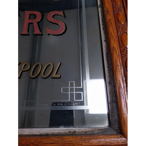 356 - Drink Crystal Mineral Waters framed advertising mirror. {94 cm H x 80 cm W}.