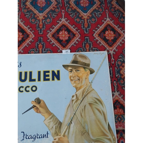 357 - Ogden's St Julien Tobacco Cool and Fragrant cardboard showcard. {48 cm H x 58 cm W}.