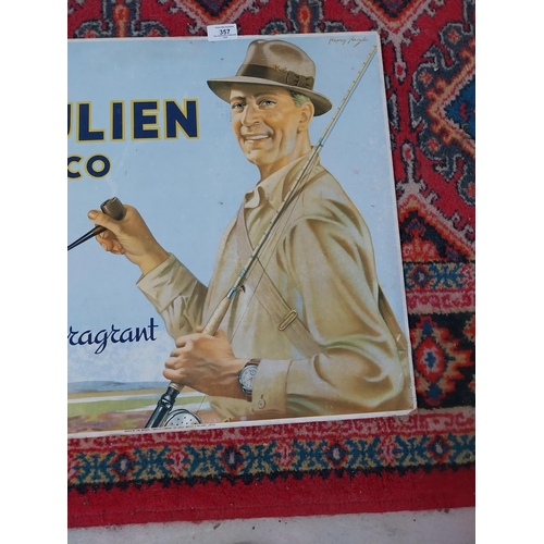 357 - Ogden's St Julien Tobacco Cool and Fragrant cardboard showcard. {48 cm H x 58 cm W}.