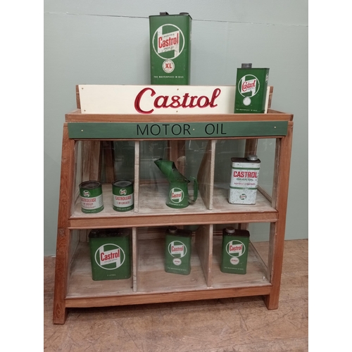 358 - Castrol motor oil display cabinet  H 94cm x W 90cm x D 38cm . NOT AVAILABLE TO VIEW IN PERSON.