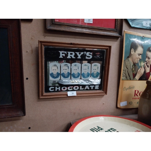 36 - Fry's Five Boys Chocolate framed advertisng mirror. {23 cm H x 30 cm W}