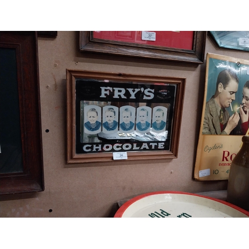 36 - Fry's Five Boys Chocolate framed advertisng mirror. {23 cm H x 30 cm W}