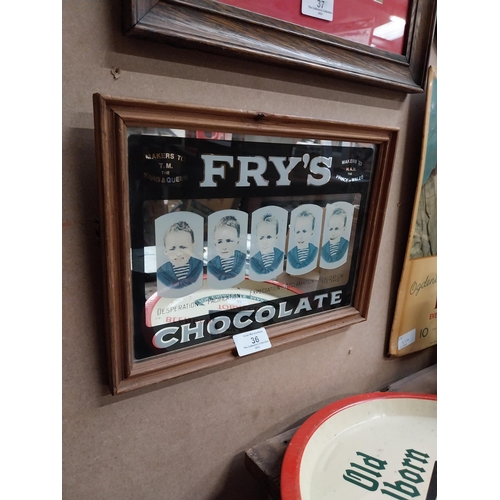 36 - Fry's Five Boys Chocolate framed advertisng mirror. {23 cm H x 30 cm W}