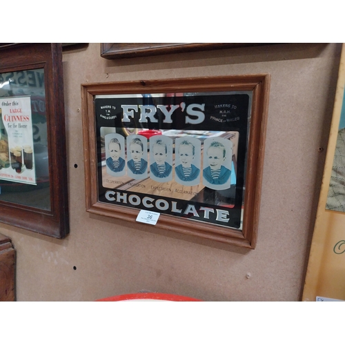 36 - Fry's Five Boys Chocolate framed advertisng mirror. {23 cm H x 30 cm W}