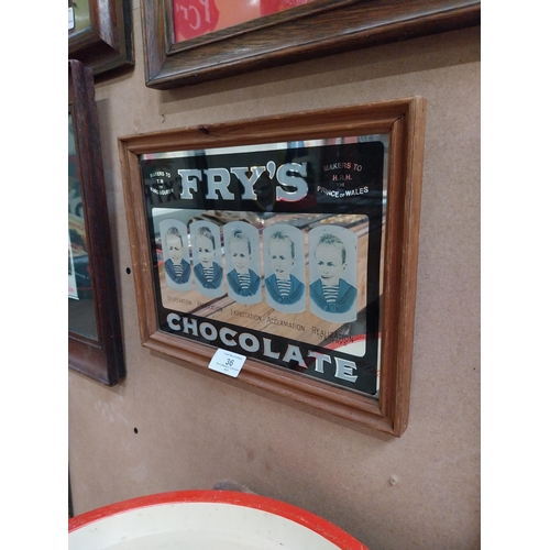 36 - Fry's Five Boys Chocolate framed advertisng mirror. {23 cm H x 30 cm W}