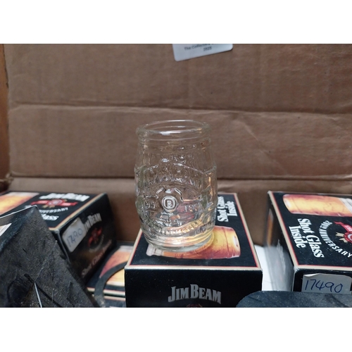 367 - Jim Beam whiskey shot glasses in original boxes. Approx 40.