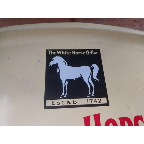 378 - White Horse Scotch Whisky advertising tray. {30 cm Diam].