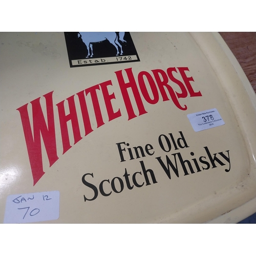 378 - White Horse Scotch Whisky advertising tray. {30 cm Diam].