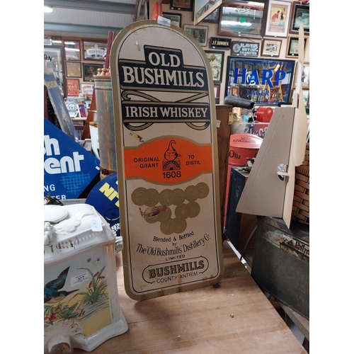 380 - Bushmills Irish Whiskey cardboard advertising sign. {77 cm H x 30 cm W].