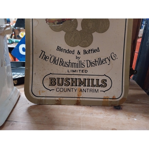 380 - Bushmills Irish Whiskey cardboard advertising sign. {77 cm H x 30 cm W].