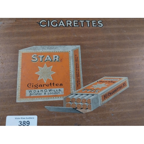 389 - Will's Star cigarettes pictorial advertising drinks tray {32 cm H x 41 cm W}.