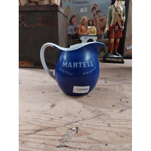 396 - Martell Cognac water Jug {13 cm H x 15 cm W x 5 cm D} and White Horse Wade ceramic ashtray {3 cm H x... 