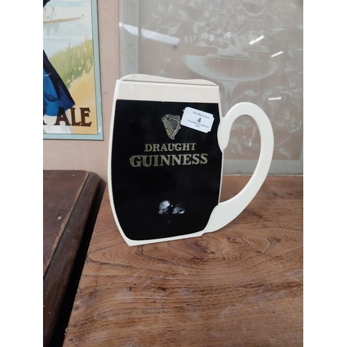 4 - Draught Guinness Plastic Tankard shelf sign. {21 cm H x 23 cm W}