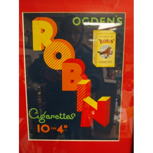 40 - Ogden's Robin Tobacco advertising Showcard. {40 cm H x 32 cm W}.