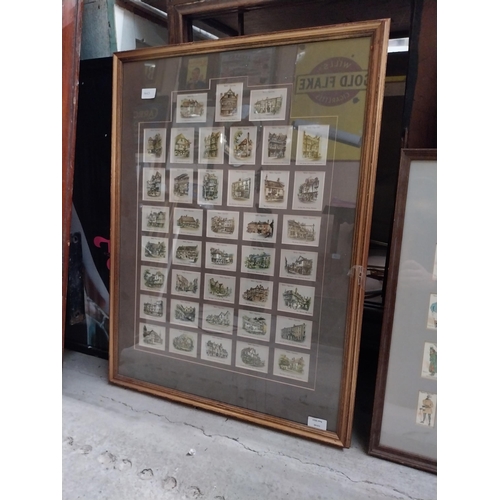 410 - Two Framed montages of Cigarette cards depicting Victorian characters and Country Pubs {80 cm h x 60... 