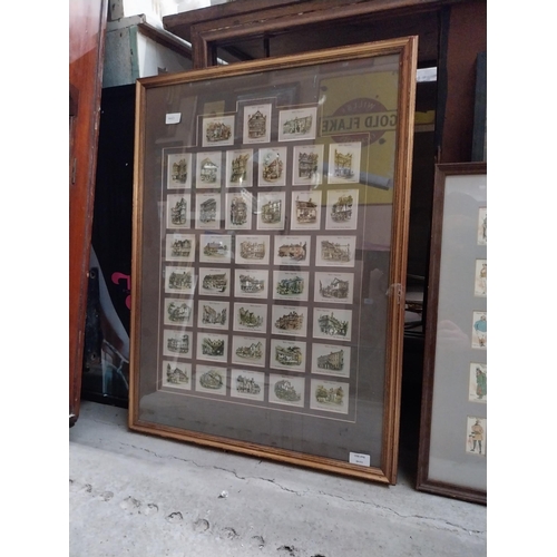 410 - Two Framed montages of Cigarette cards depicting Victorian characters and Country Pubs {80 cm h x 60... 