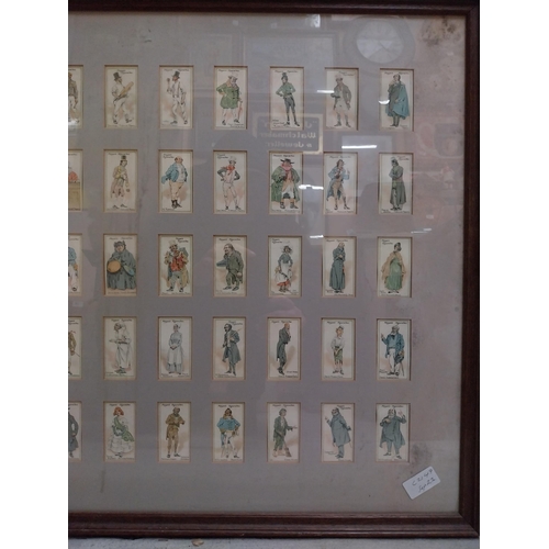 410 - Two Framed montages of Cigarette cards depicting Victorian characters and Country Pubs {80 cm h x 60... 