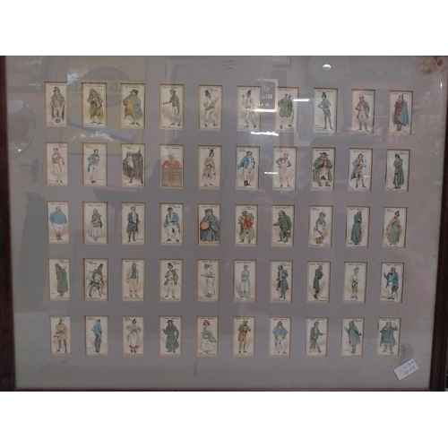 410 - Two Framed montages of Cigarette cards depicting Victorian characters and Country Pubs {80 cm h x 60... 