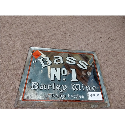 410A - Bass No 1 Barley Wine advertising mirror. {20 cm H x 26 cm W}.