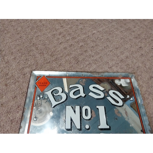 410A - Bass No 1 Barley Wine advertising mirror. {20 cm H x 26 cm W}.