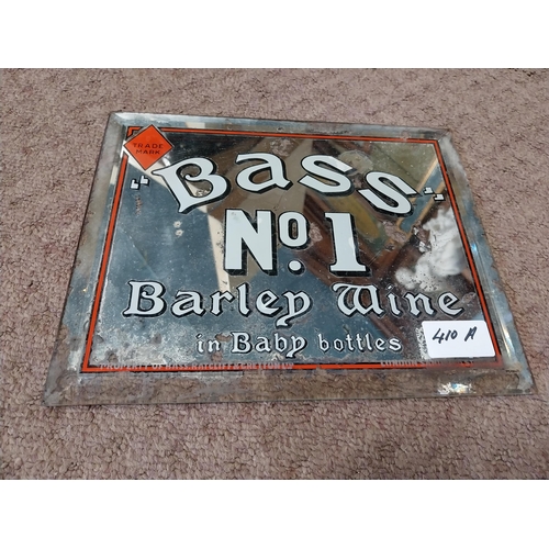 410A - Bass No 1 Barley Wine advertising mirror. {20 cm H x 26 cm W}.