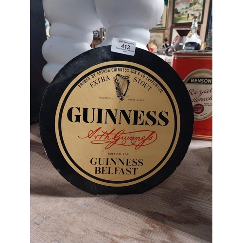 413 - Guinness Belfast cardboard shelf sign {25 cm H x 23 cm W}.