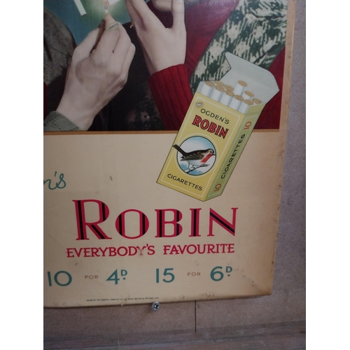 43 - Ogden�s Robin Everybody�s favourite celluloid advertising showcard. {29 cm H x 25 cm W}.