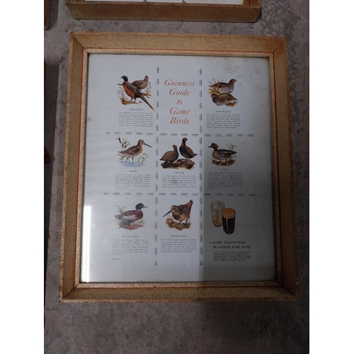 433 - Four Guinness framed advertising prints - fishing scene, bird scene, a page for the connoissuer and ... 