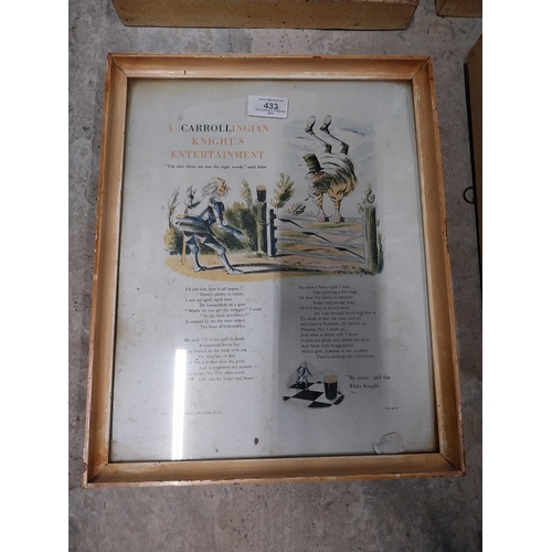 433 - Four Guinness framed advertising prints - fishing scene, bird scene, a page for the connoissuer and ... 