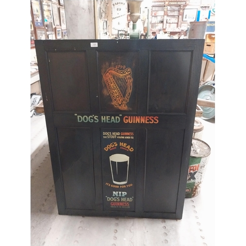 435 - Dog's Head Guinness wooden advertising panel {122 cm H x 93 cm W}.