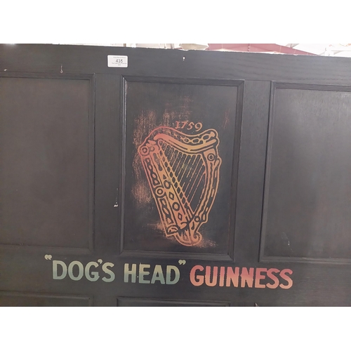 435 - Dog's Head Guinness wooden advertising panel {122 cm H x 93 cm W}.